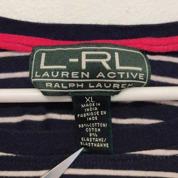 Lauren Active Ralph Lauren - Striped 3 Quarter Top - Picture 10 of 11